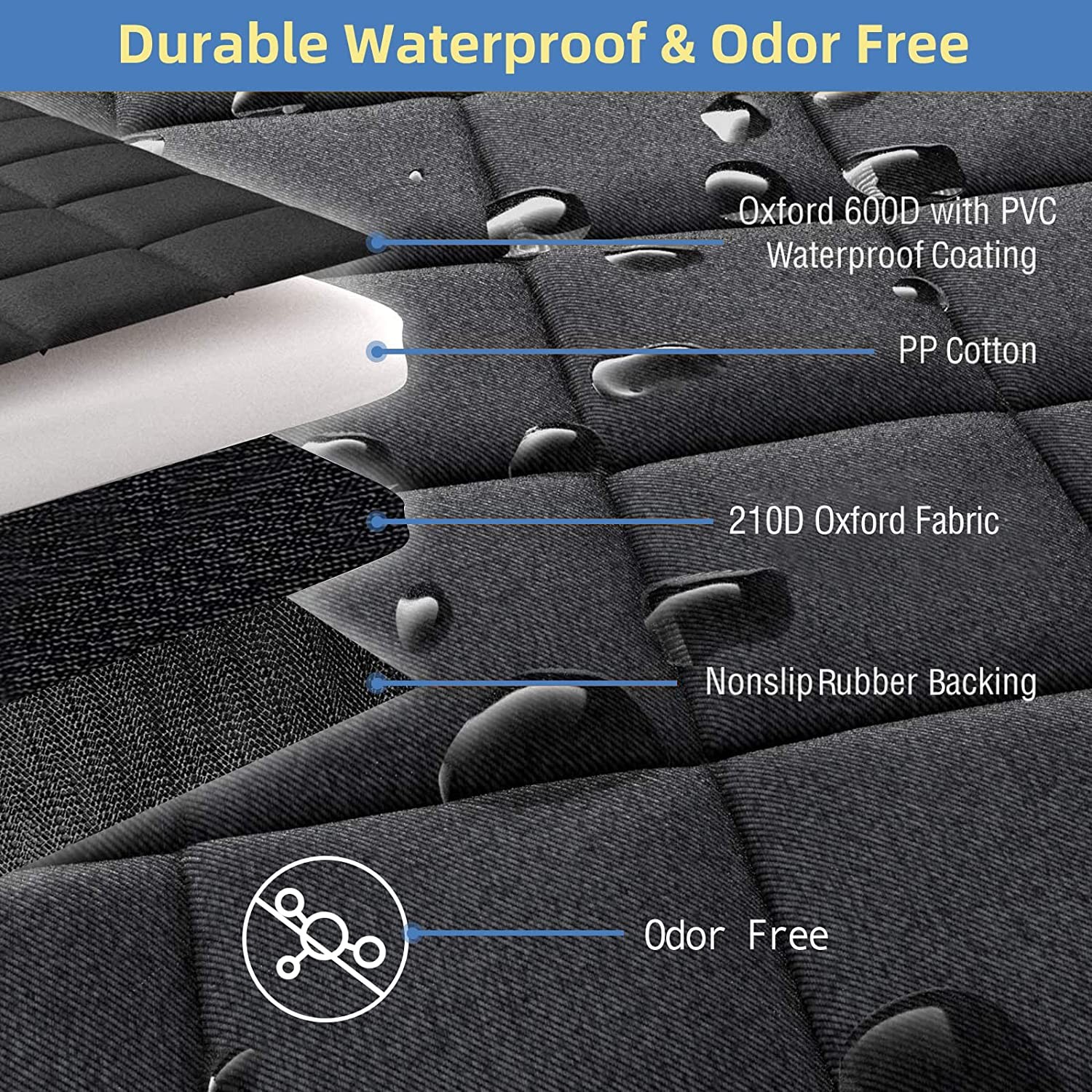 Dog Seat Cover Hammock Pet Seat Pad Back Car Truck w/Pet Seatbelt Waterproof