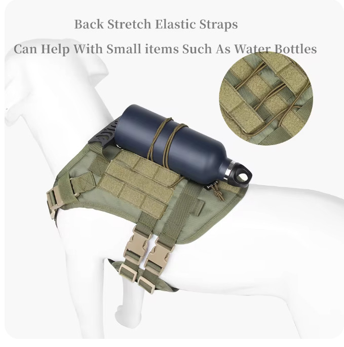 Military Tactical Dog Harness No-pull Heavy Duty MOLLE Training Service Dog Vest