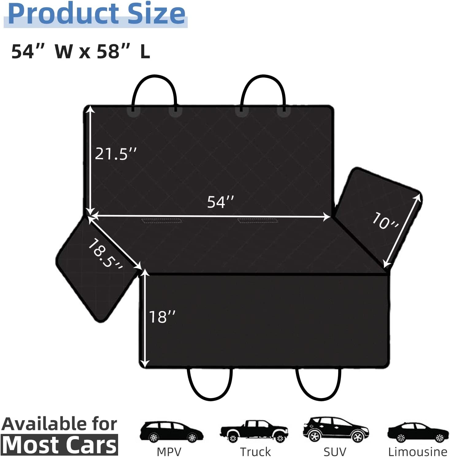 Dog Seat Cover Hammock Pet Seat Pad Back Car Truck w/Pet Seatbelt Waterproof