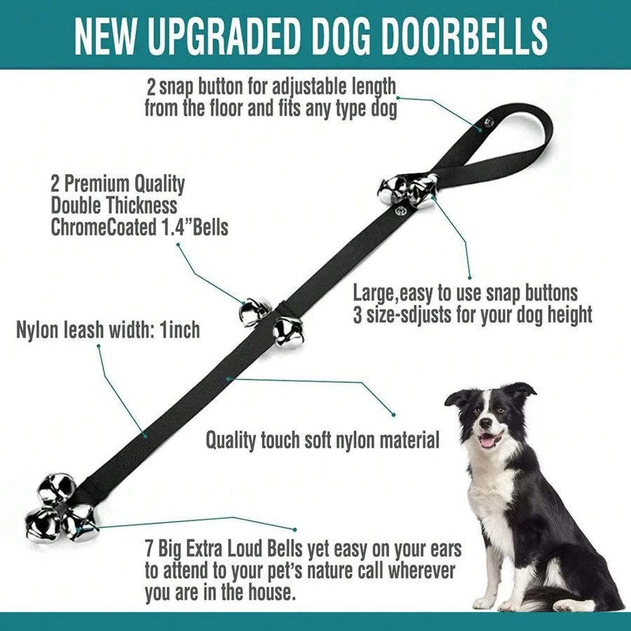 1pc Dog Door Bell, Puppy Potty Training Bell Dogs Go Out Training 7 Loud Bells