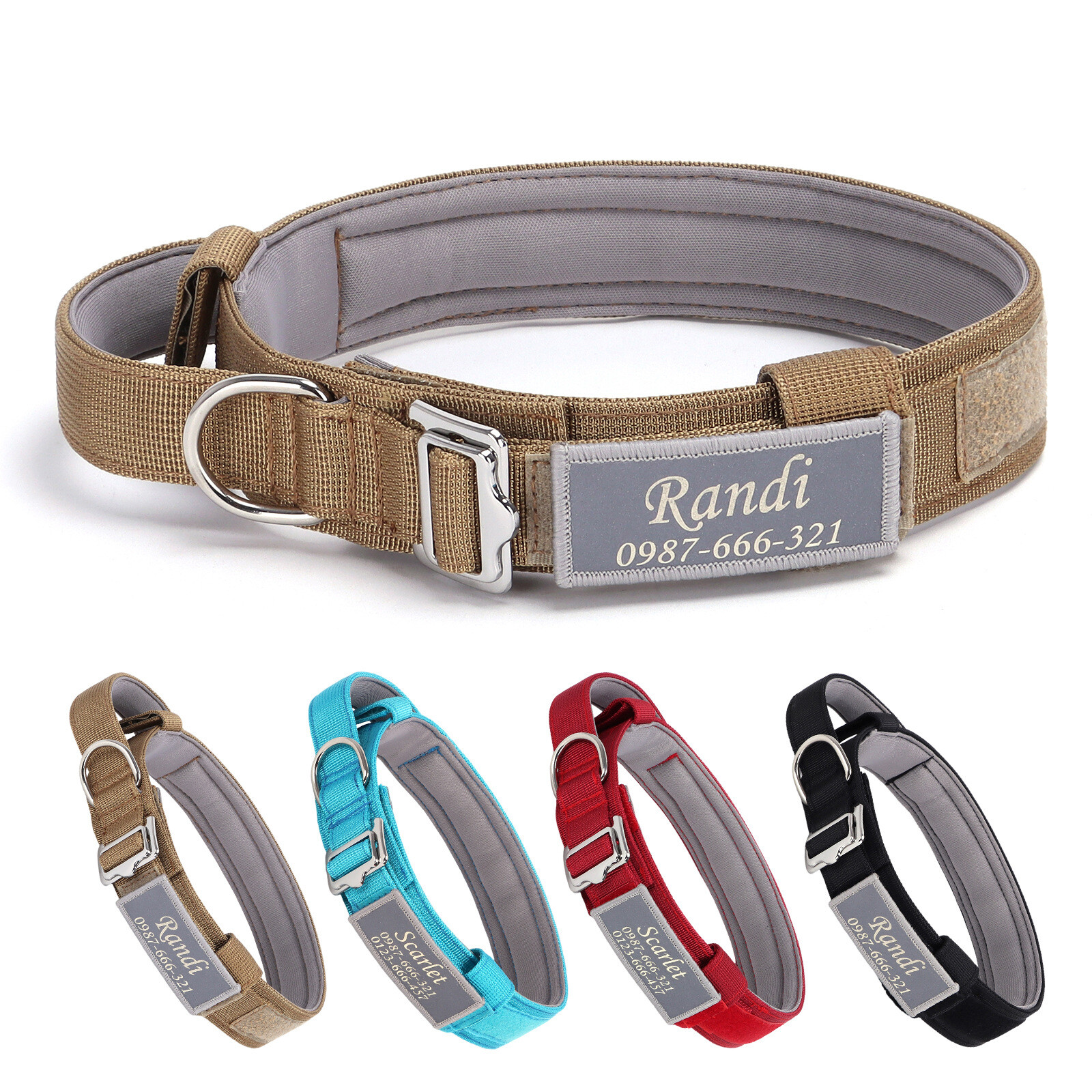 Tactical Dog Collar Heavy Duty Nylon Military Metal Buckle Adjustable Handle New