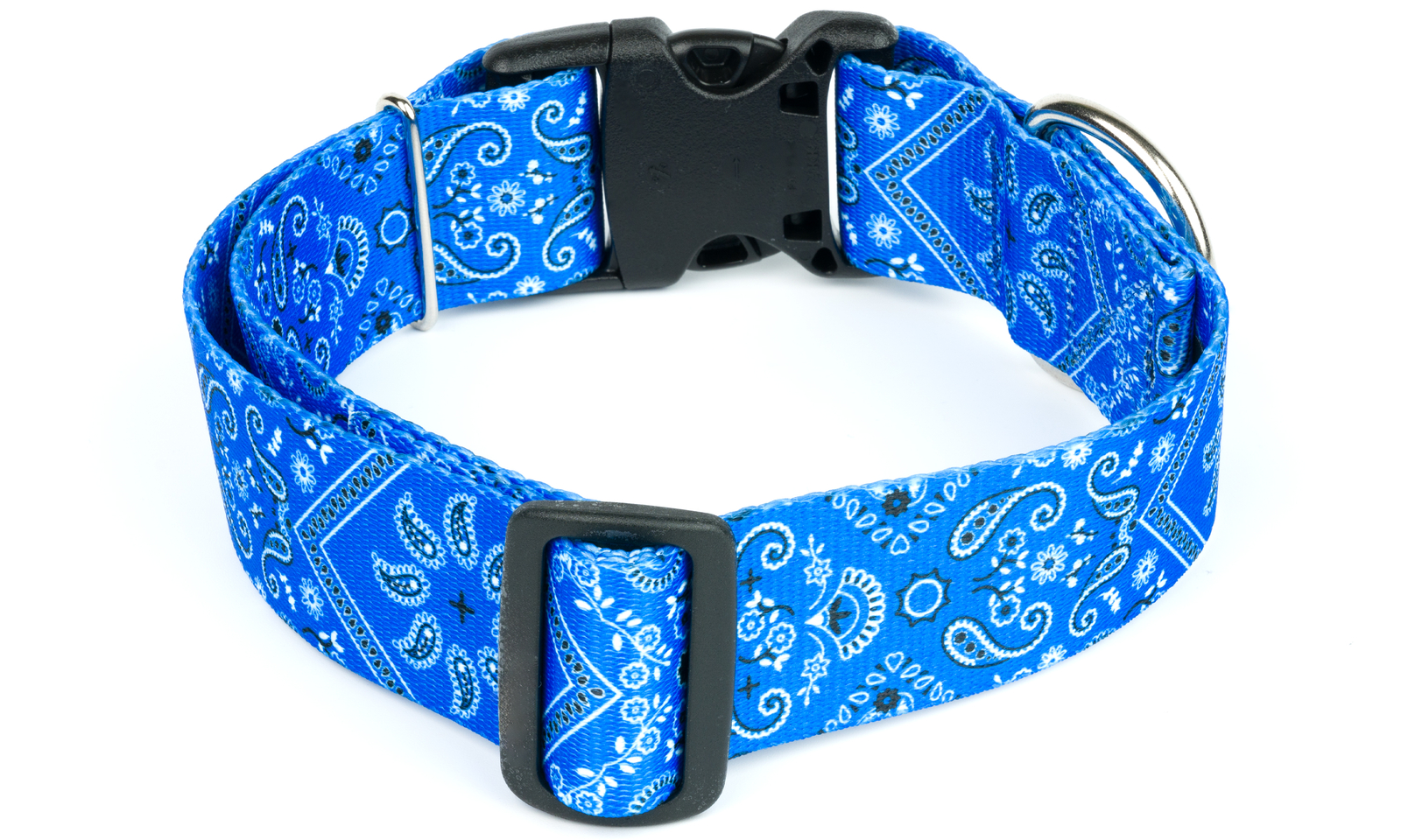 Country Brook Petz® 1 1/2 Inch Deluxe Blue Bandana Dog Collar
