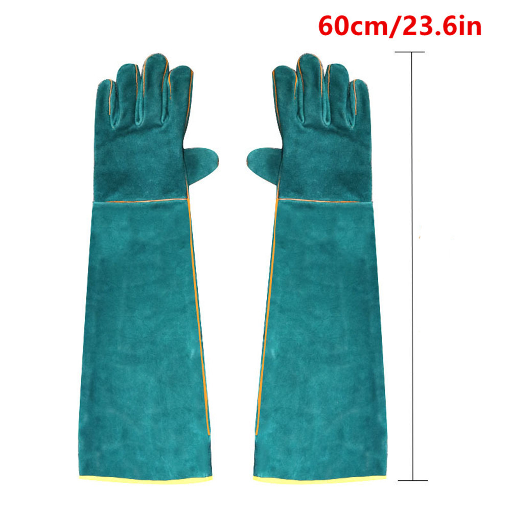 Animal Handling Gloves Leather Sleeve Bite Proof Dog Cat Bird Reptile Protection