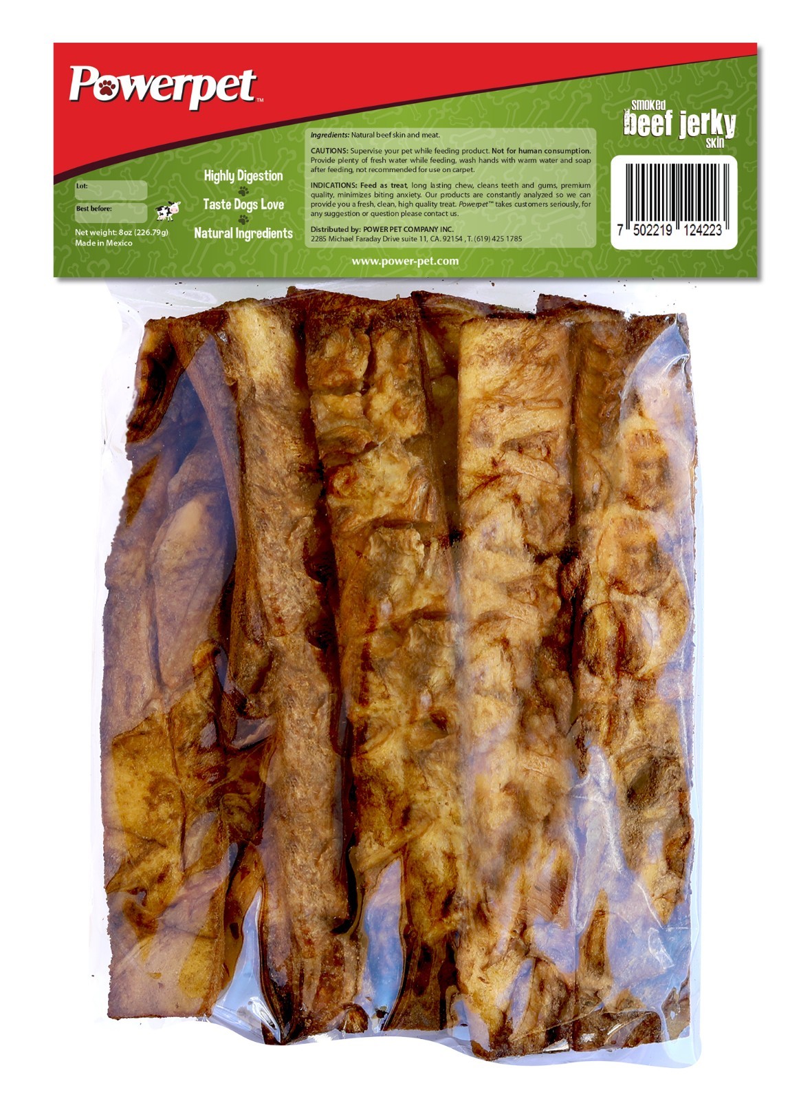 All Natural Smoked Beef Jerky Skin 8oz- Premium Dog Treats-FDA&USDA APPROVED-BRC