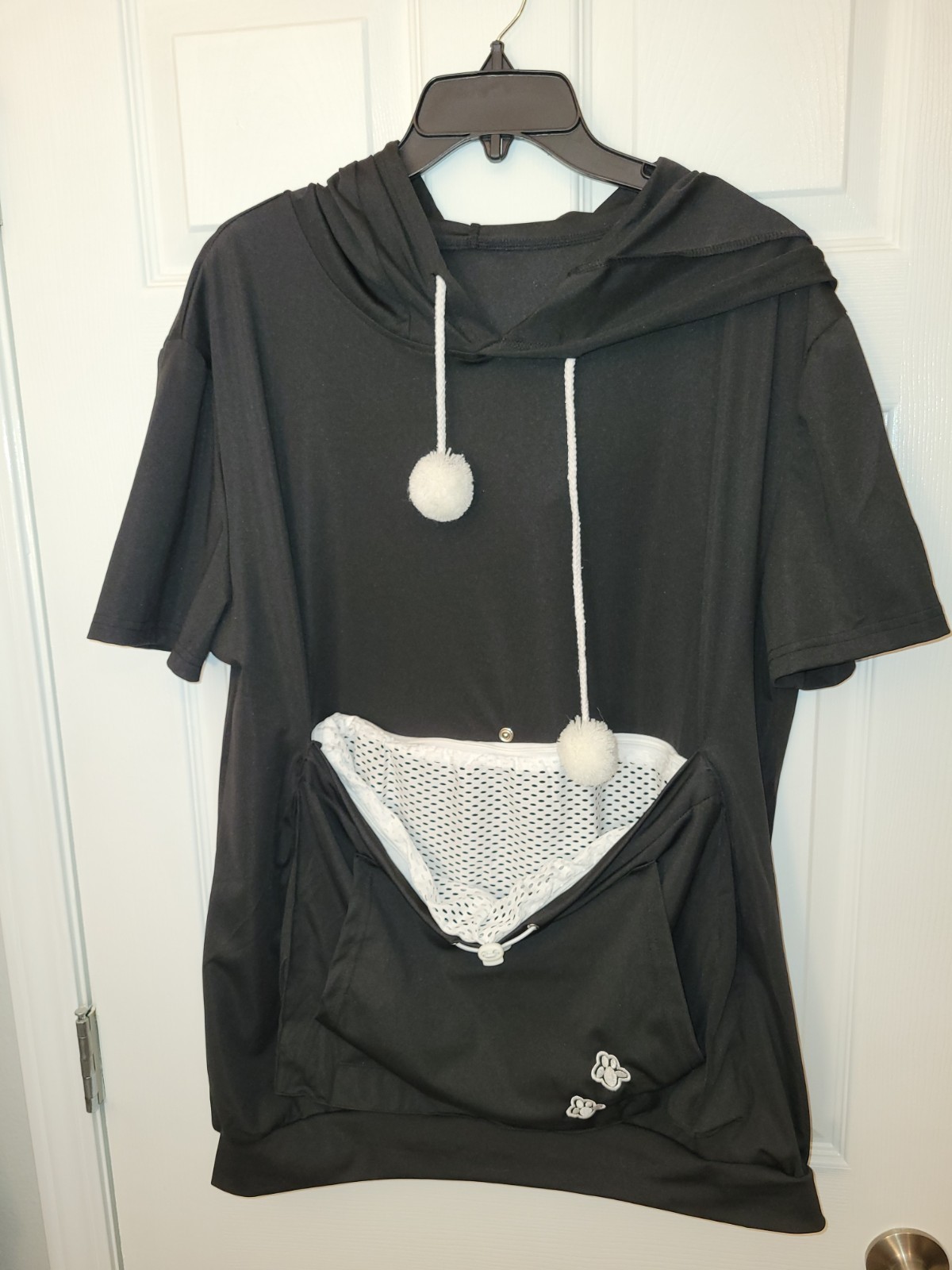 YYW Small Pet Carrier Hoodie Black Short Sleeve Unisex Size XXL Cat or Dog