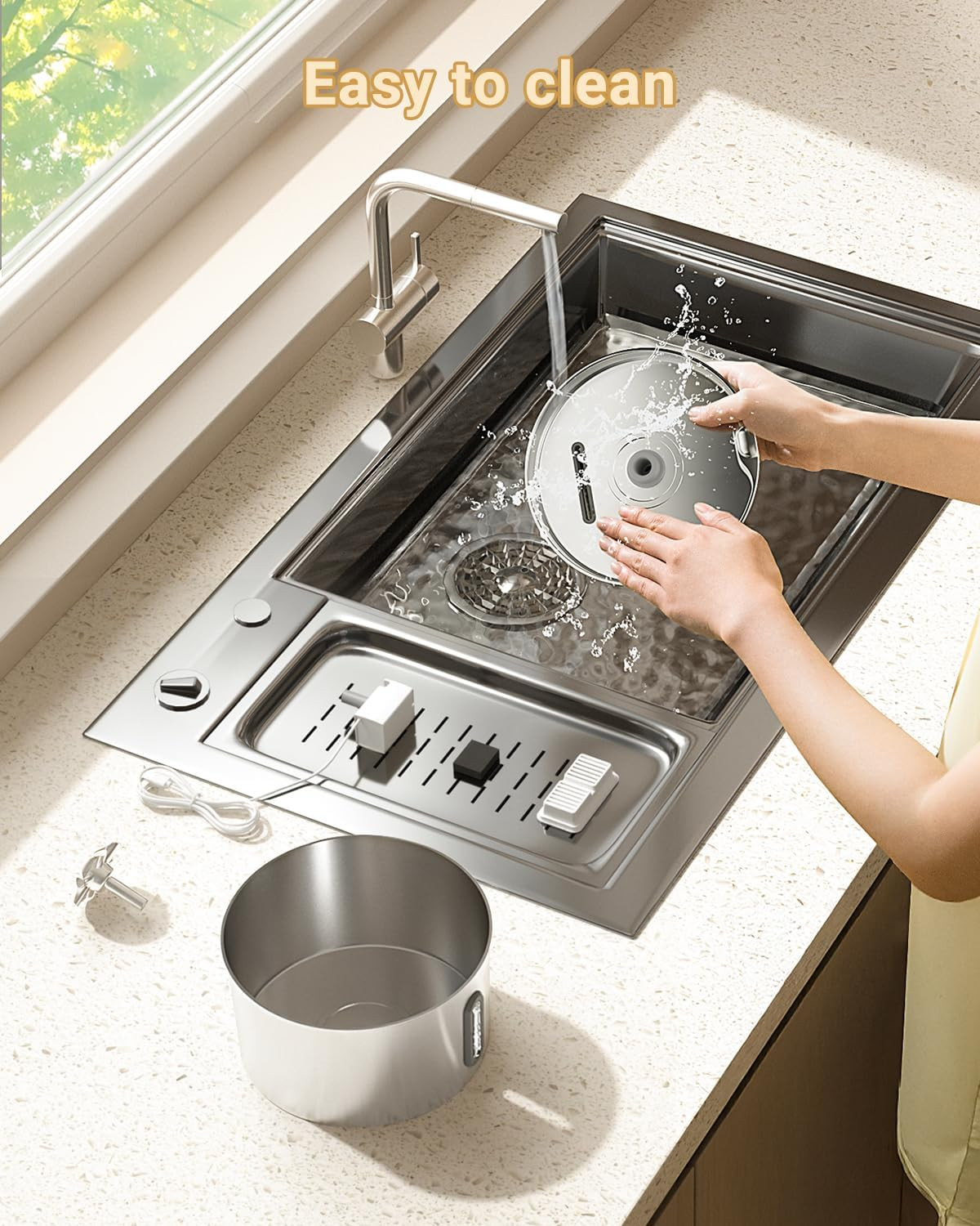 Cat Water Fountain Stainless Steel – 74Oz/2.2L Corded Pet Water Dispenser Automa