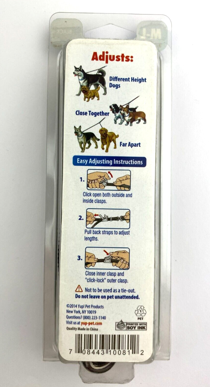 YUP Double Dog Coupler – FOR M/L Dogs – Adjustable