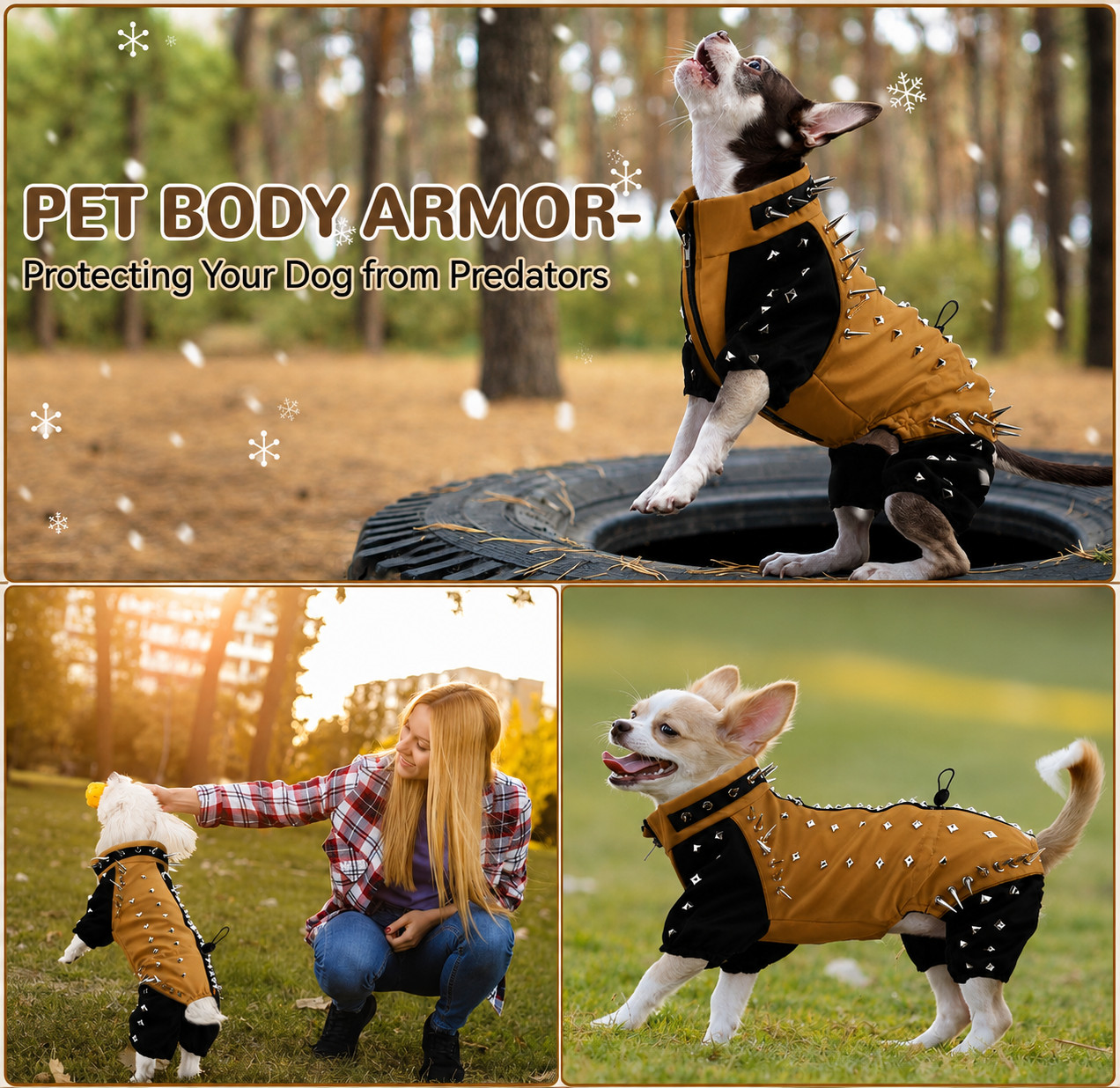 X-SMALL Anti-Hawk Dog Puncture Resistant Vest, Hard Plastic Spikes, Metal Rivets