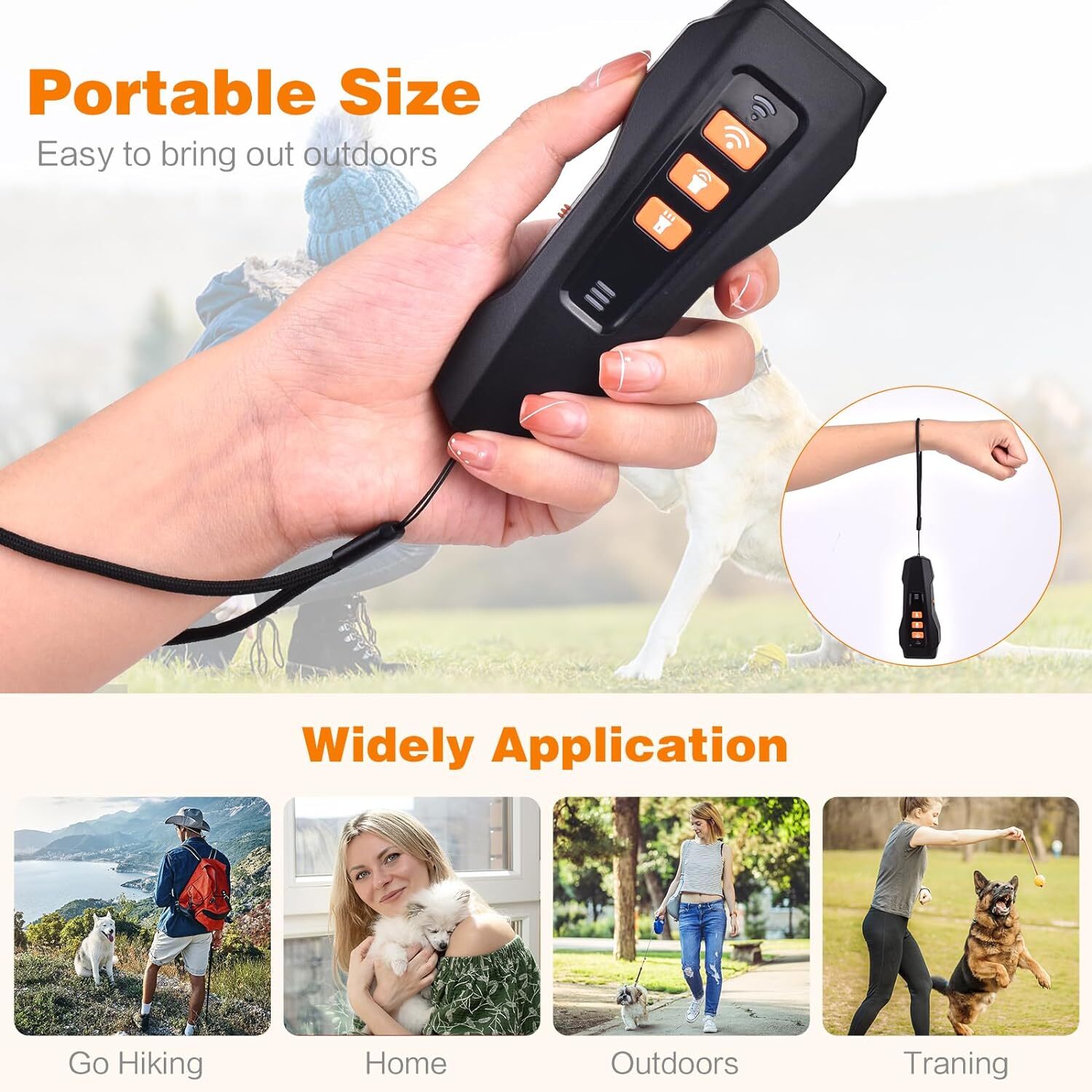 3-in-1 Rechargable Ultrasonic Training Tool for Dogs Dog Bark Deterrent Device