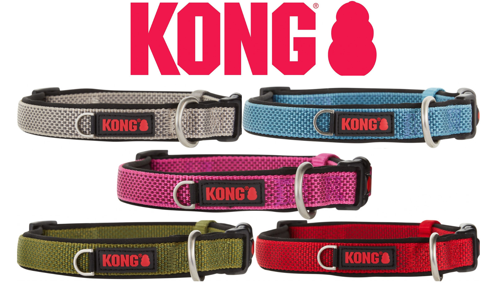 KONG Comfort Padded Dog Collars S M L XL BRAND NEW Assorted Colors! DISCONTINUED