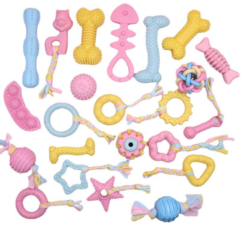 Dog Toys For Aggressive Chewers Puppy Chew Teething Treats Tug Toy 3 PAK/33Style