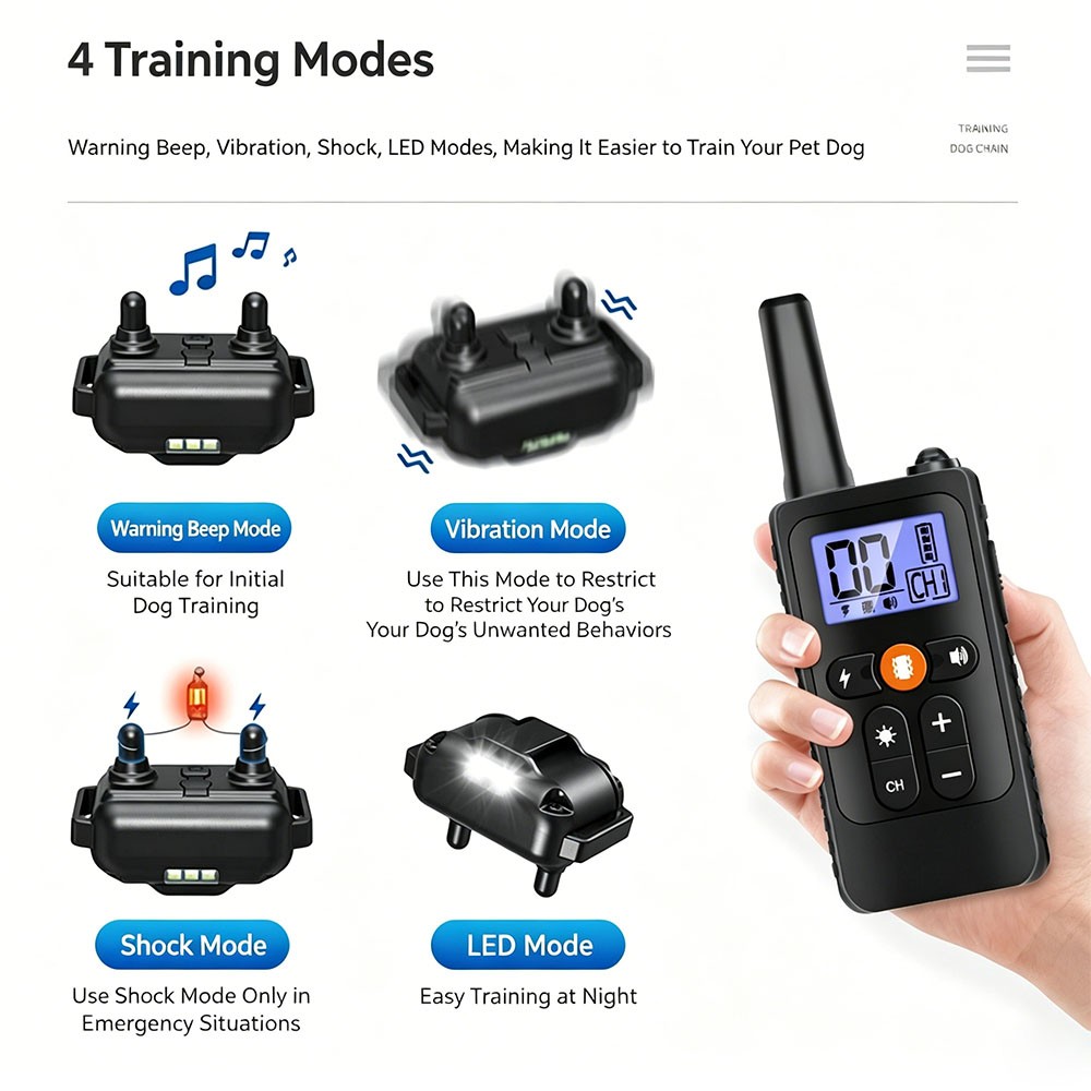 3300 FT PET Dog Training Collar Rechargeable Remote Shock Pet Waterproof Trainer