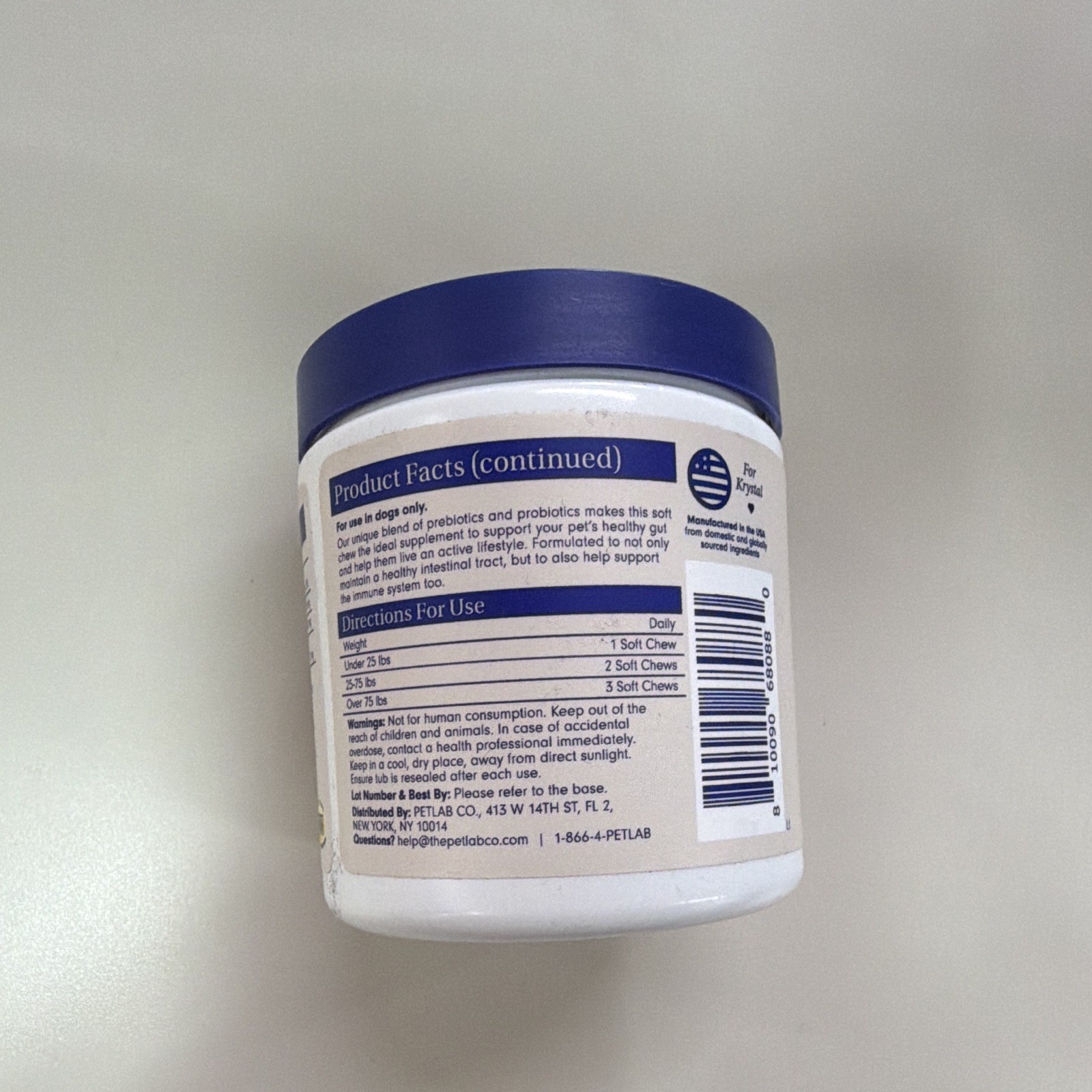 PetLab Co. Probiotic Soft Chews Pork Flavor Digestion Aid 30ct 4.23oz