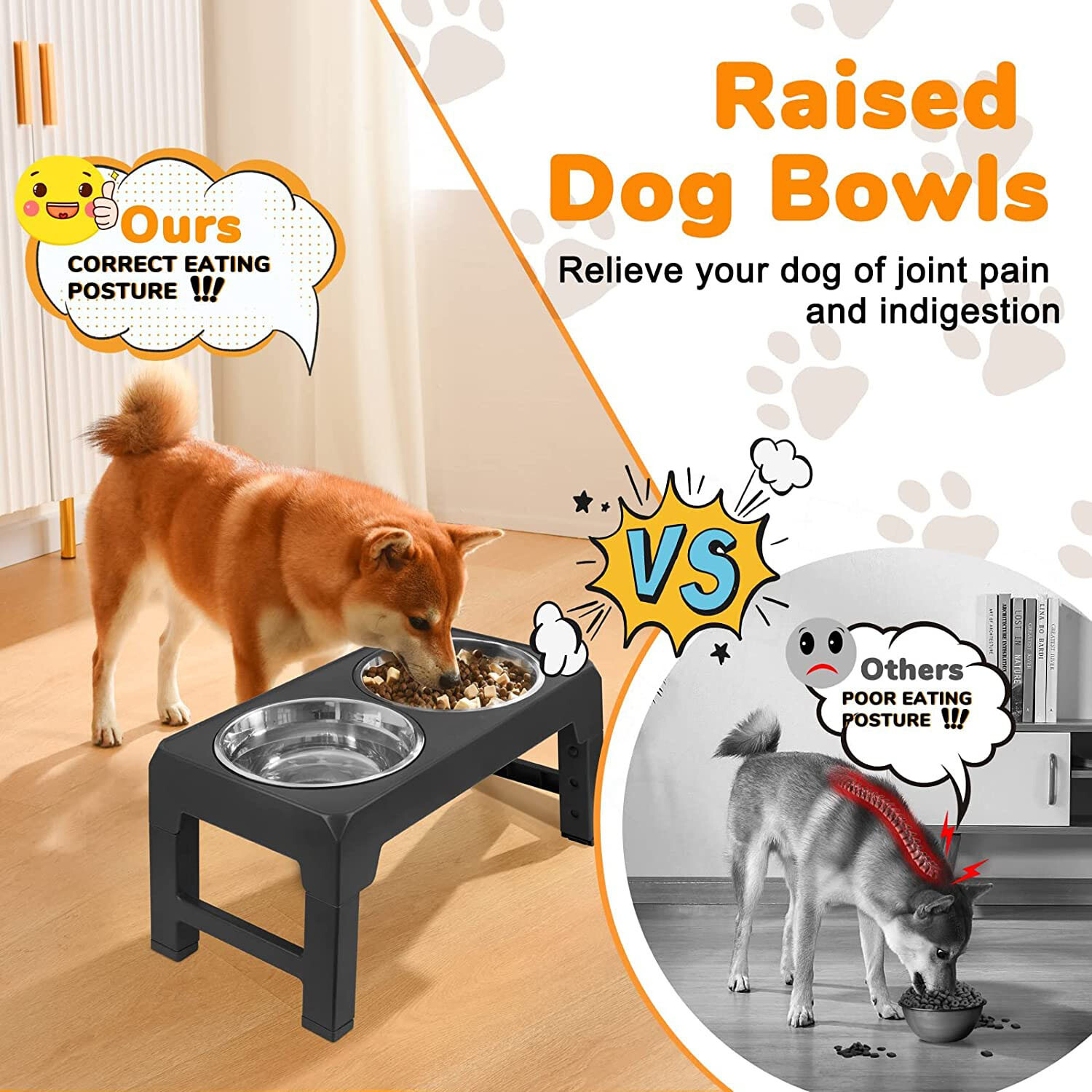 Adjustable Pet Dog Feeder Bowl Elevated Raised Stainless Steel Food Water Stand