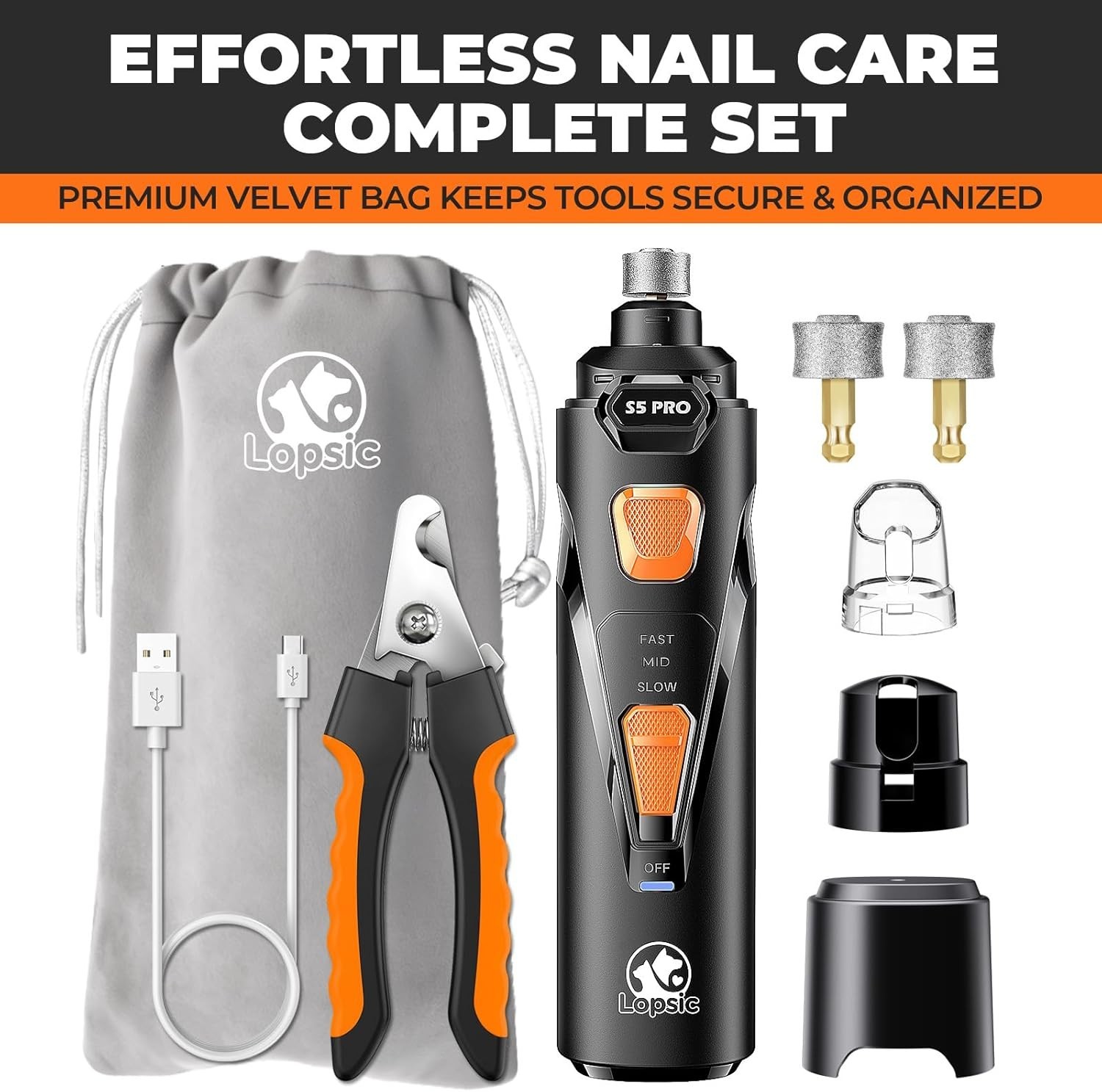 Upgraded Silent Groom Pro Nail Grinder Heusom Silent Grind Pro for Dogs Nail