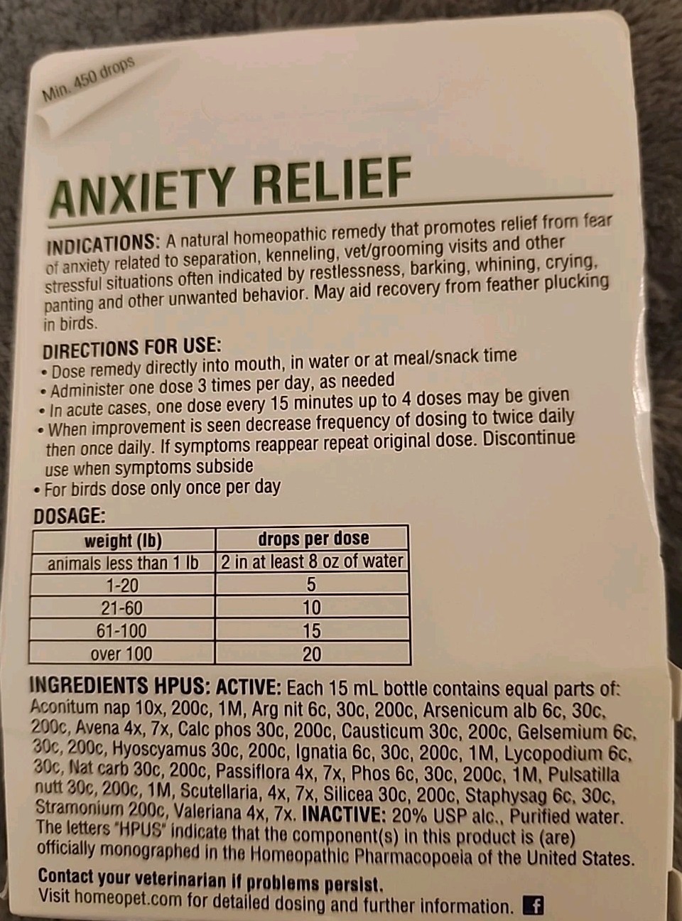 3x HomeoPet Anxiety Relief 15 ml Anxiety Support for Pets Cat Dog Birds
