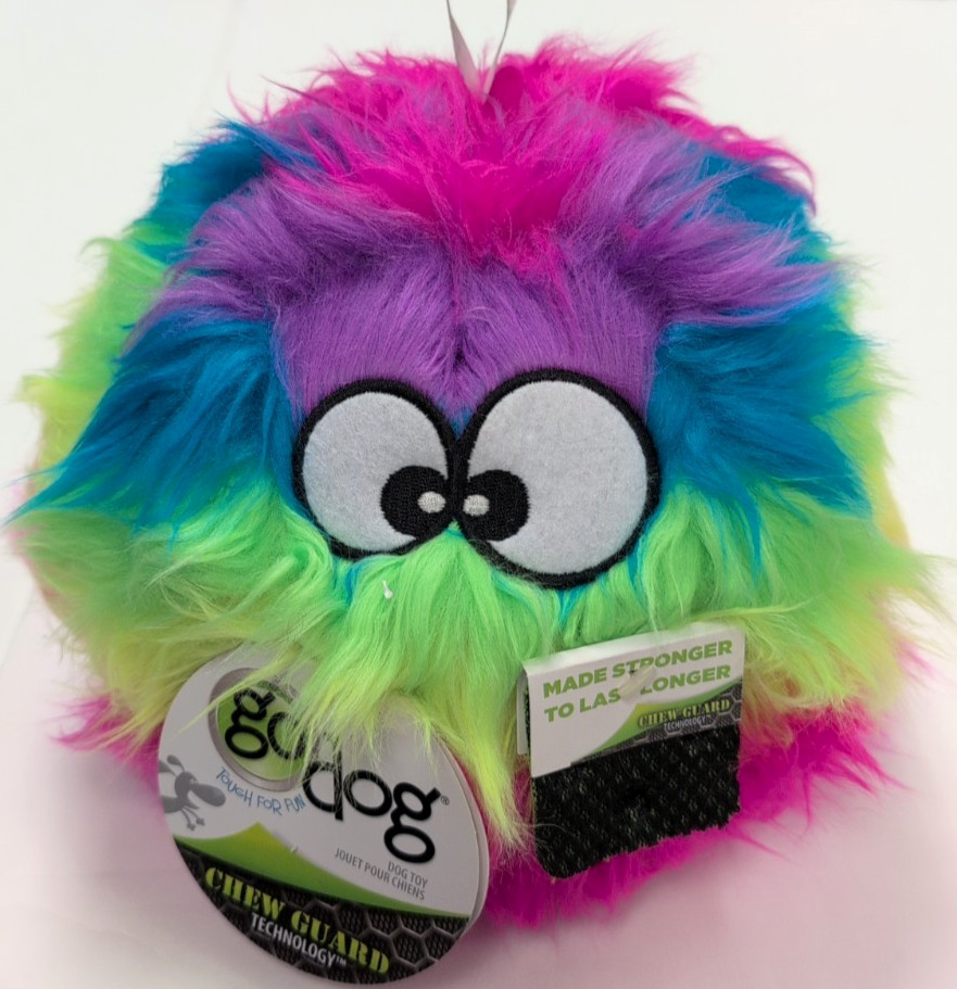Go Dog Fuzzballz Squeaker Plush Dog Toy with Chew Guard – Your Choice Color, NWT