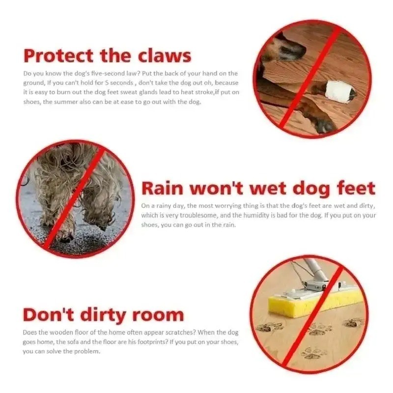 4pcs/set Waterproof Pet Dog Shoes Anti-slip Rain Boots Footwear for Small Cats D