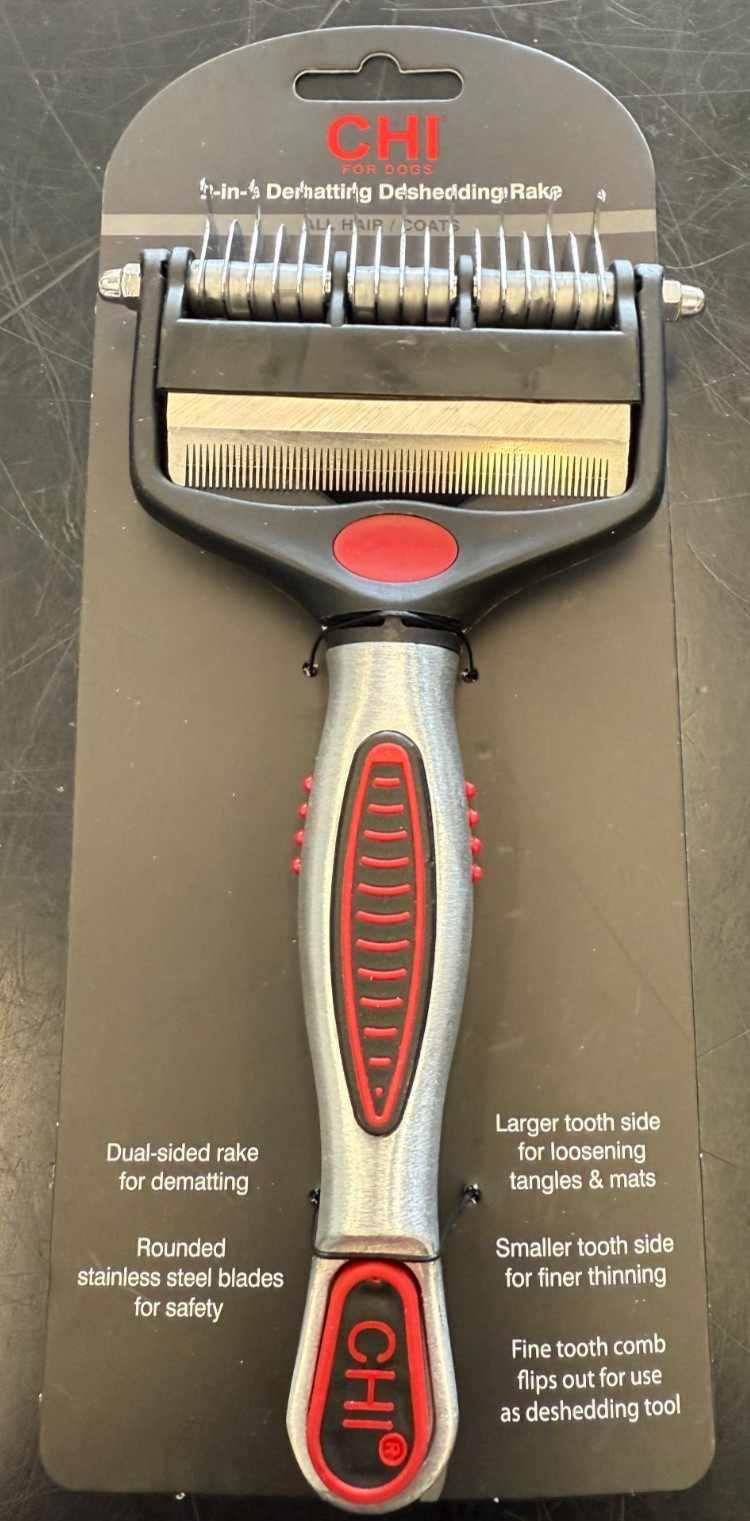 CHI FOR DOGS 2-in-1 Dematting Deshedding Rake