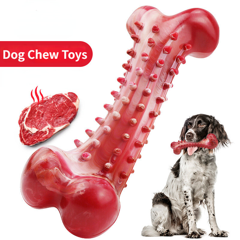 Dog Chew Toys for Aggressive Chewers Large Breed Rubber Dog Bones Teeth Cleaning