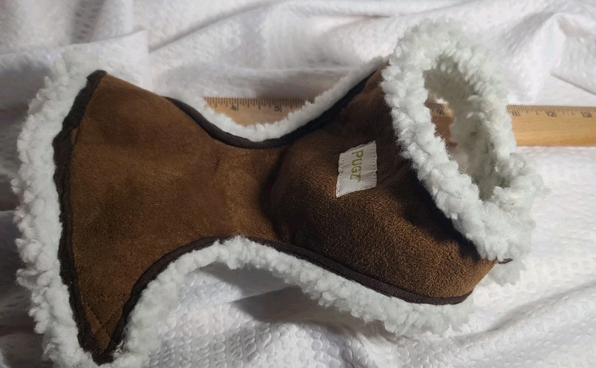 2 Xtra Small Dog Cat Sherpa Halter Collar Faux Suede Pumpkin Costume Plushie