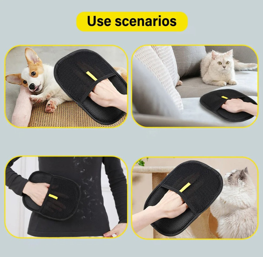 1pc Pet Grooming Glove Static Hair Remover for Furniture & Clothes Cleaning