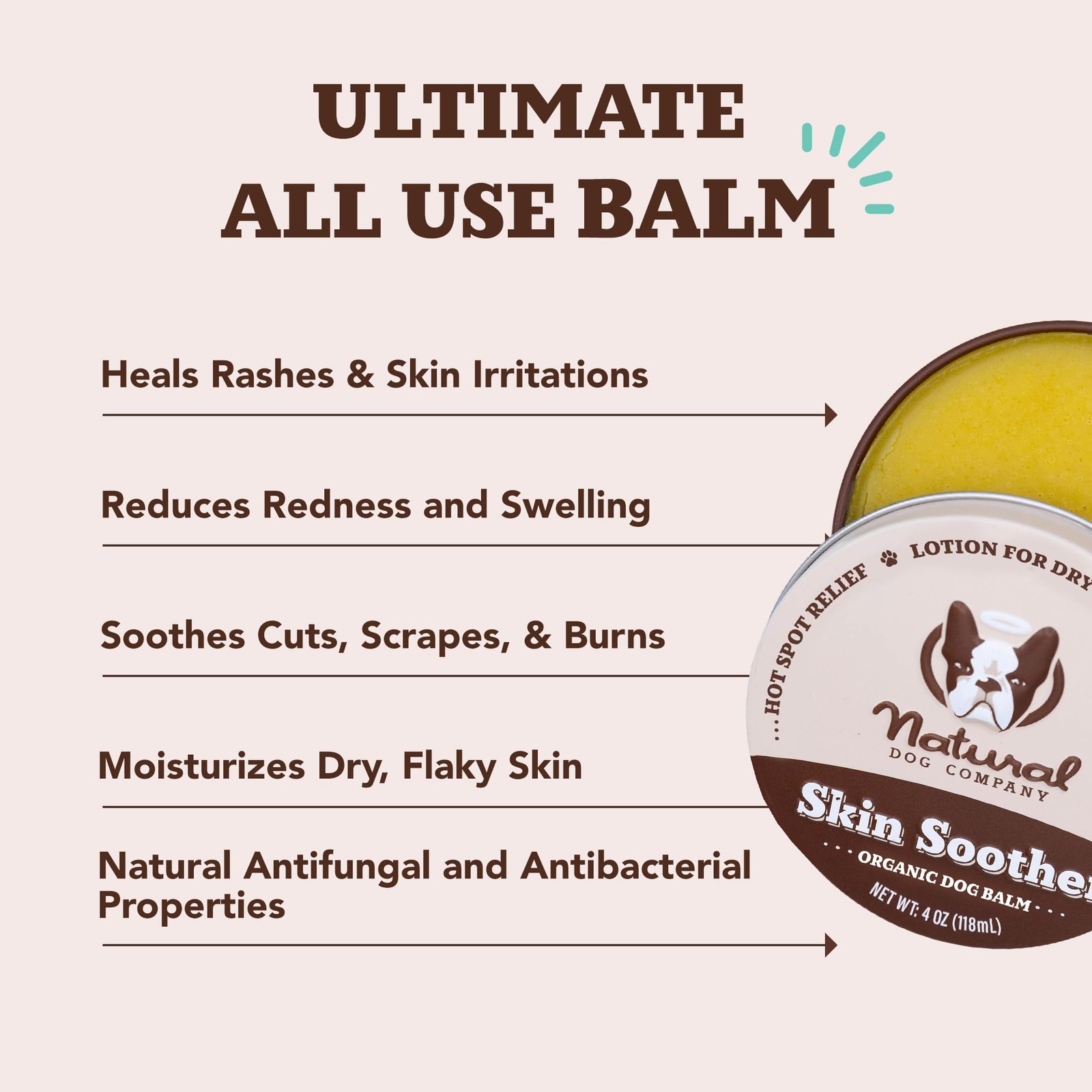 Natural Dog Company Skin Soother Balm 4oz – Hot Spot & Dry Itchy Skin Relief