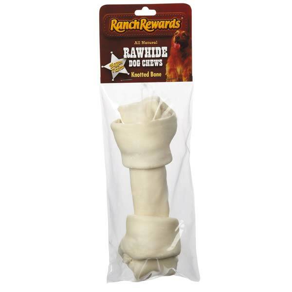 Natural Rawhide Dog Bones Dental Treats Long Lasting Knotted Beef Chews 8″ – 9″