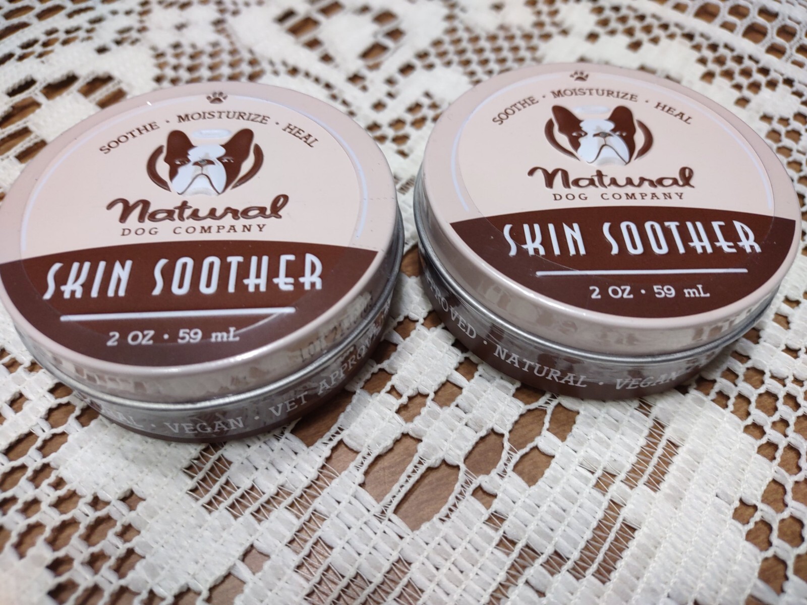 LOT OF 2 Natural Dog Company Skin Soother For Hot Spots Rashes Dry Skin 2 oz NEW
