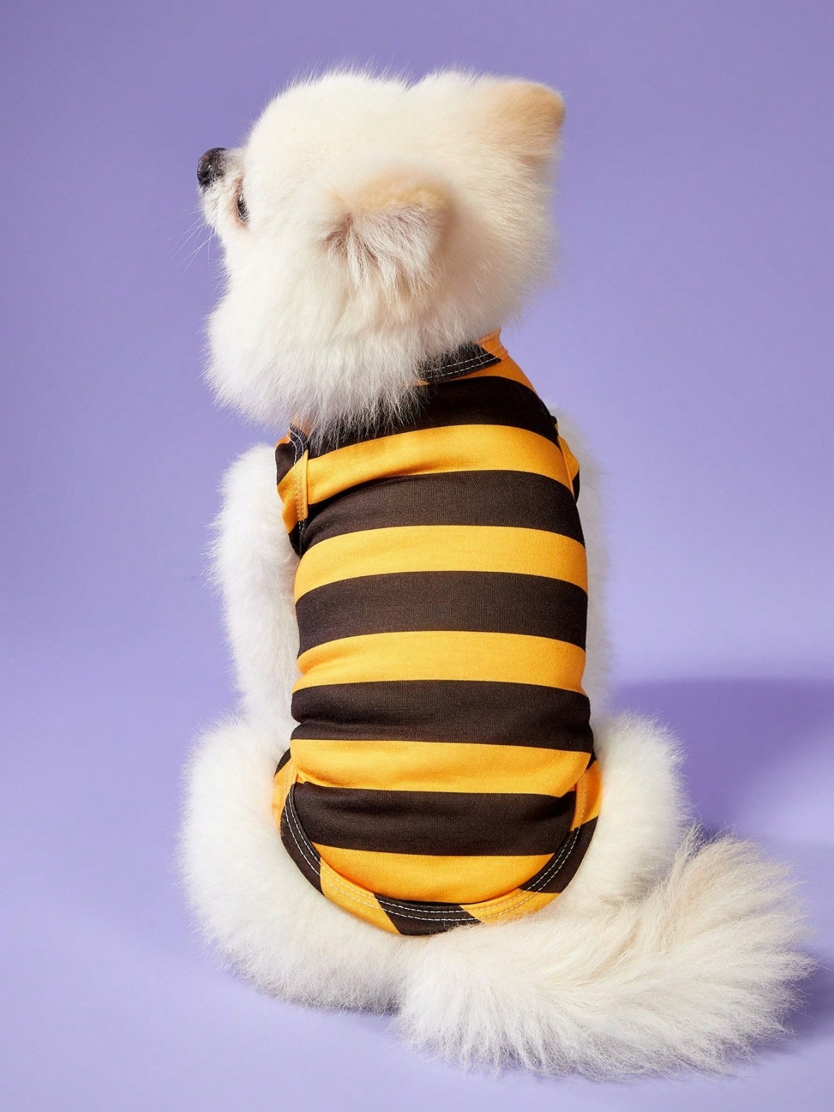 2PCS Pet Cat Dog Unisex Striped Yellow Cute Bee Printed Shirt Costume Breathable
