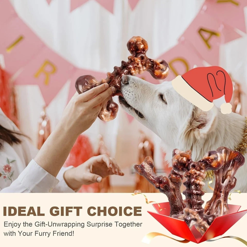 Dog Toys for Aggressive Chewers – 3-Pack Indestructible Bacon-Flavored Chew Toys