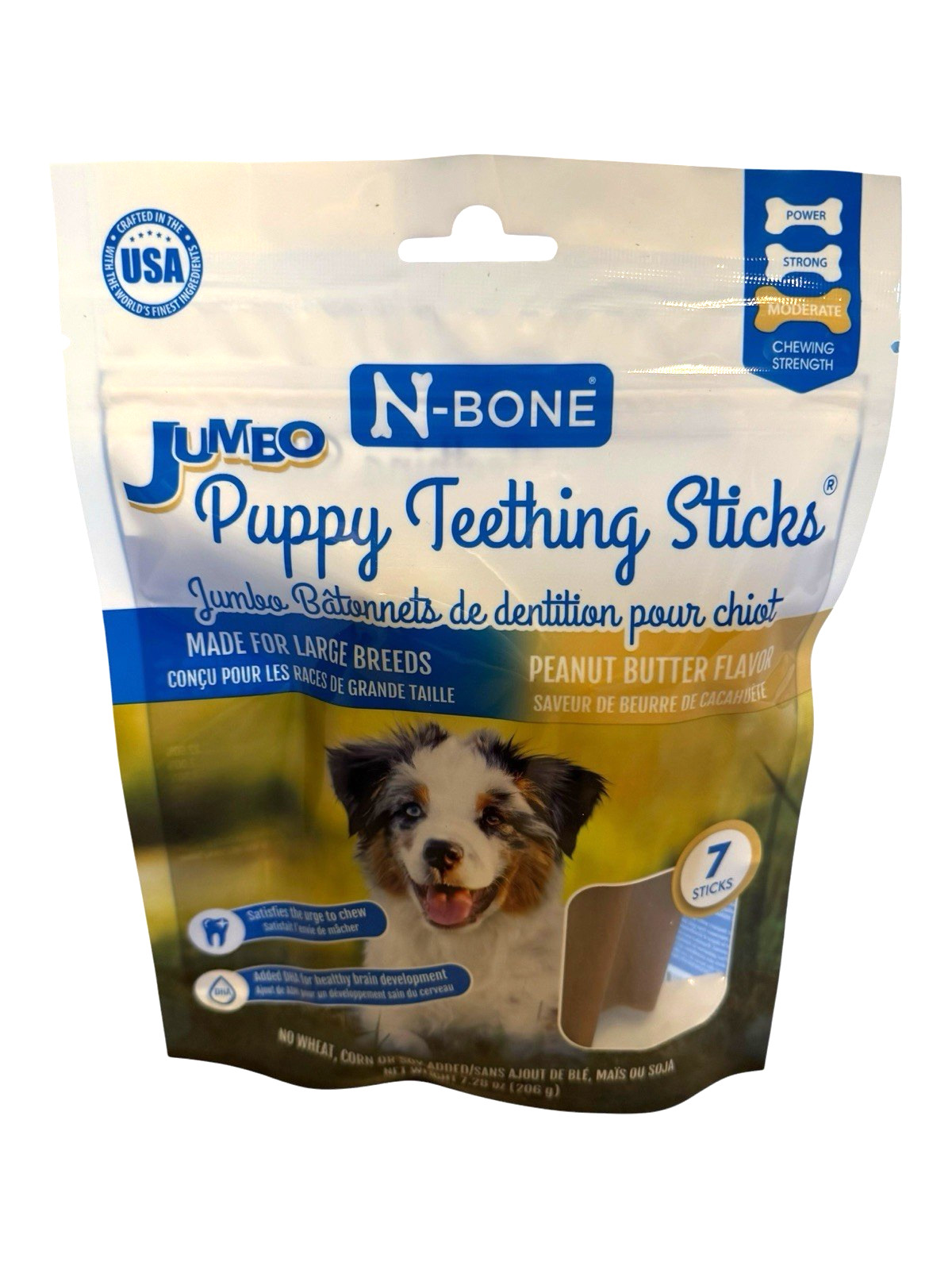 N-Bone Jumbo Puppy Teething Sticks, 6 Bags x 7 Sticks (42) Peanut Butter Ex 6/27