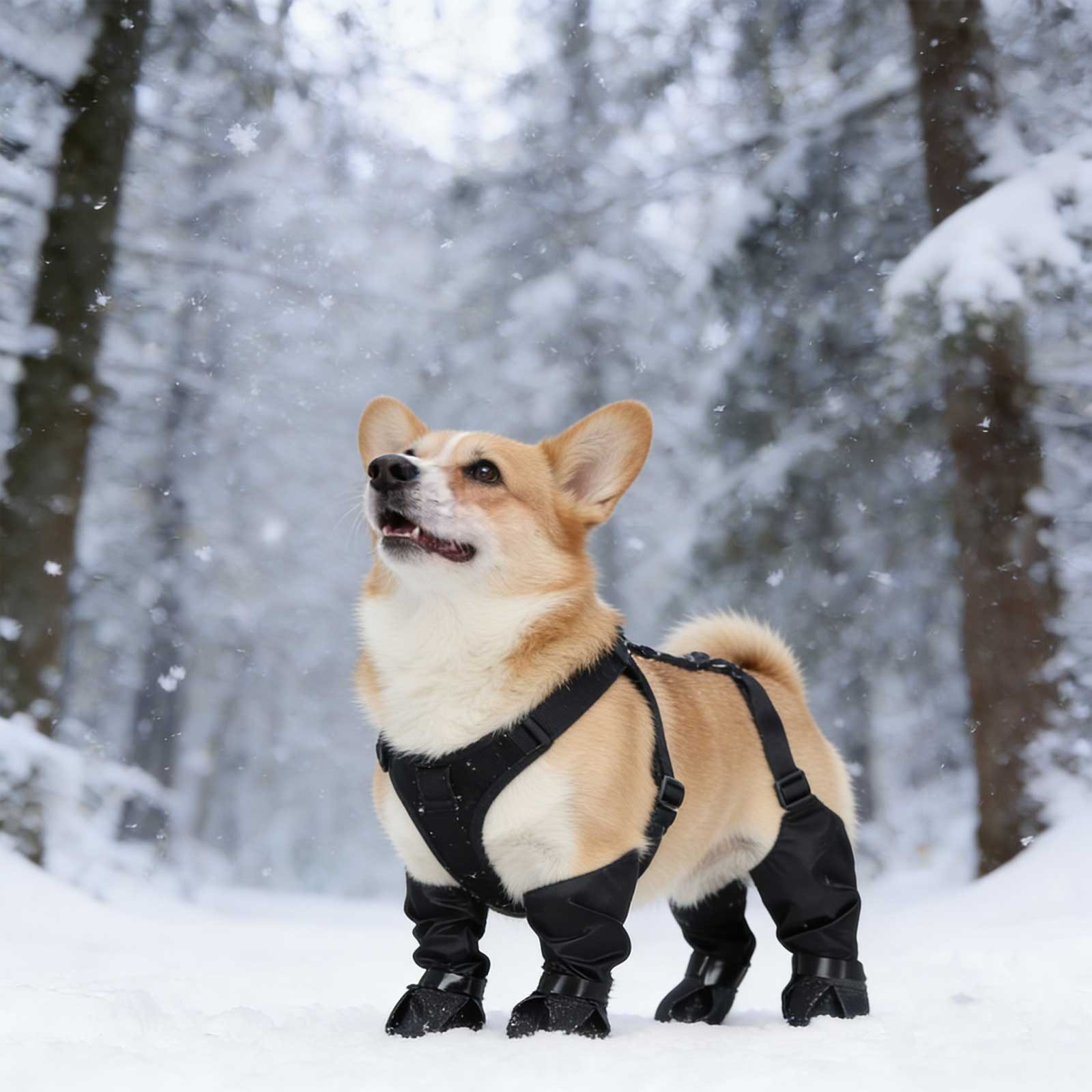 Adjustable Suspender Boots Waterproof Dog Shoes Anti-Slip Pet Paw Protector Rain