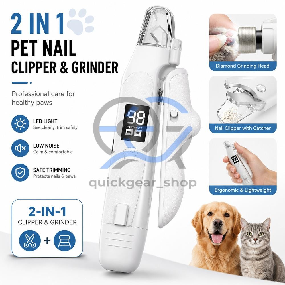 2-in-1 Cat Nail Clippers & Dog Nail Clippers Trimmers for Large Medium Small Pet