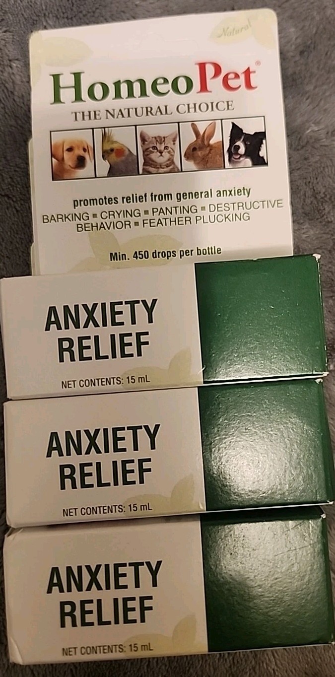 3x HomeoPet Anxiety Relief 15 ml Anxiety Support for Pets Cat Dog Birds