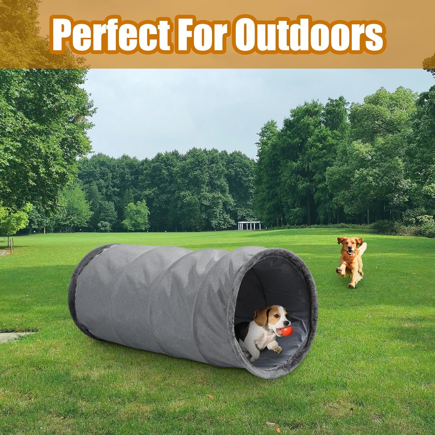 Extra Large Dog Tunnel for Large Dogs, Cats & Adults, Jumbo 22X22X51 Inches, Col