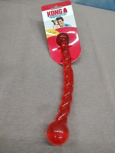 KONG SAFESTIX; 12” Red Rounded Ends Safer Durable Tug & Fetch Dog Play Toy NEW