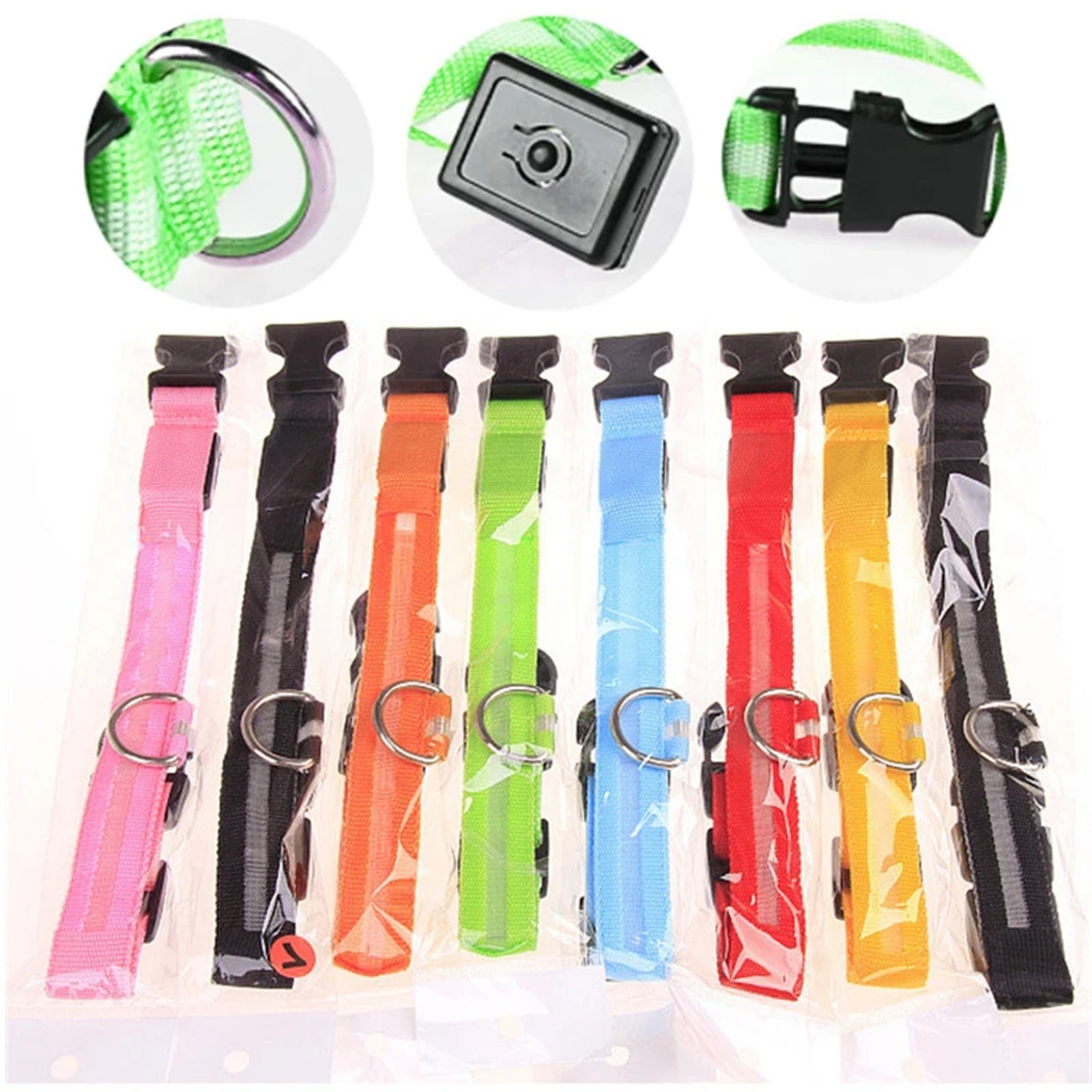 USB Rechargeable LED Dog Collar w/ Pendant – Glowing Safety for Small Dogs & Cat