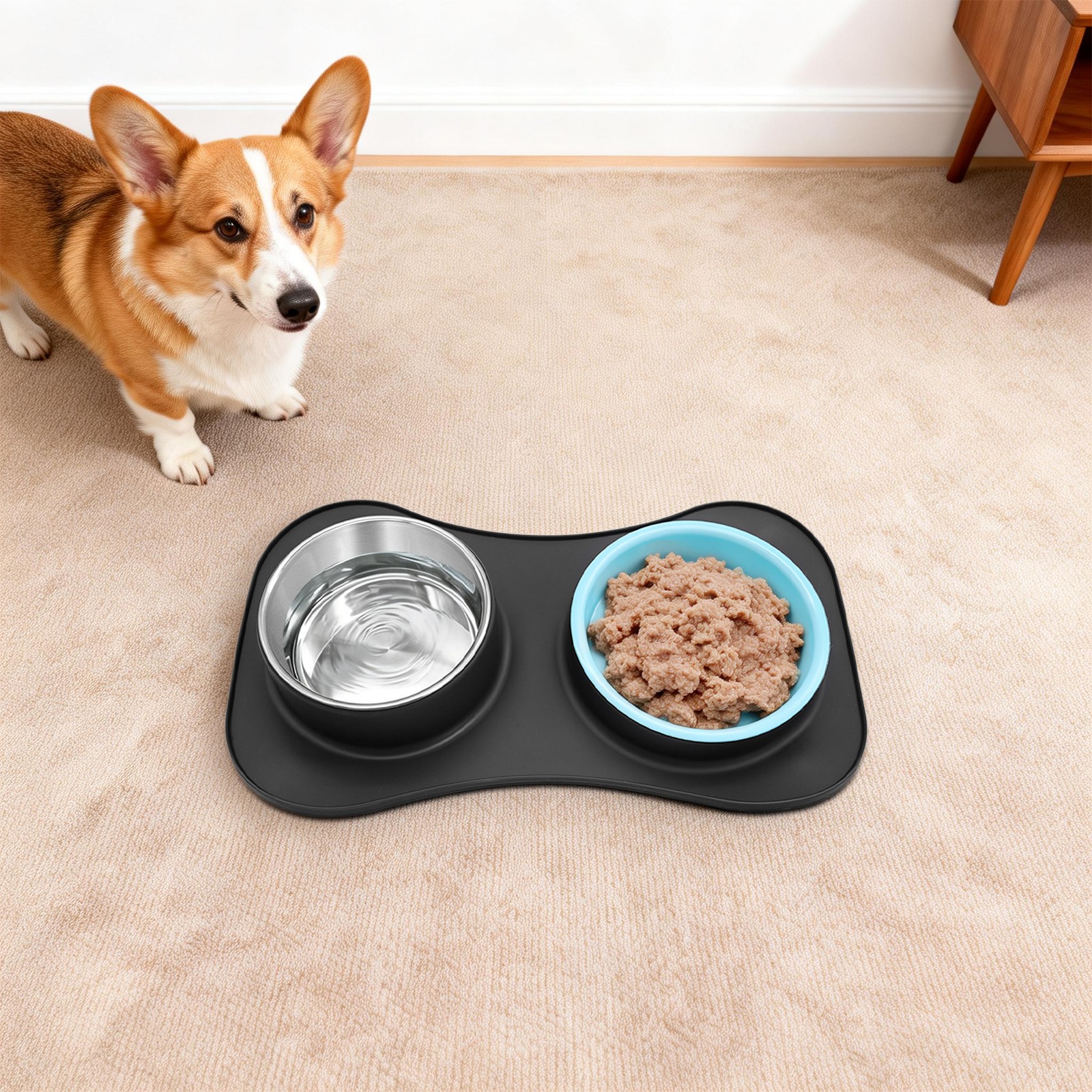 Slow Feeder Dog Bowl Set With Water Bowl Dog Food And Water Bowl Set 3 In 1