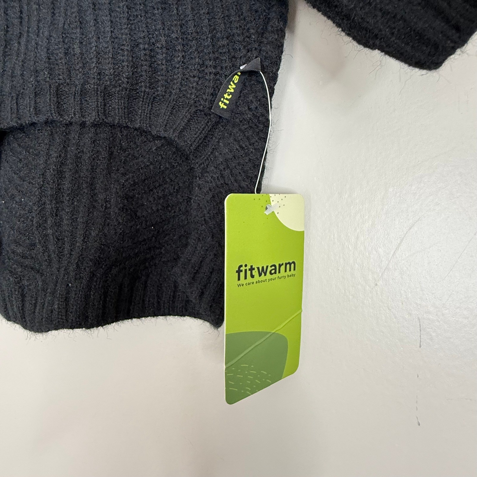 Fitwarm Pet Sweater Unisex XS Black Ribbed Knit Turtleneck Pullover Dog Clothes