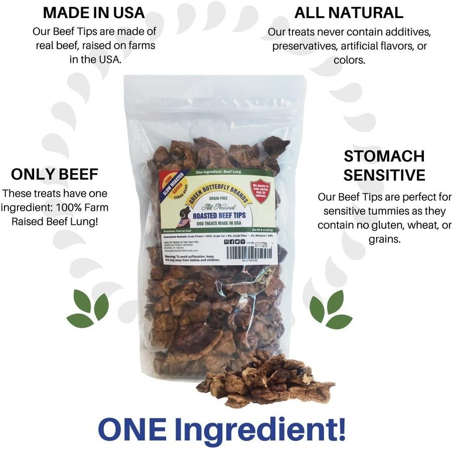 Beef Dog Treats – Made in USA Only – All Natural, Meaty Beef Tips – Premiu