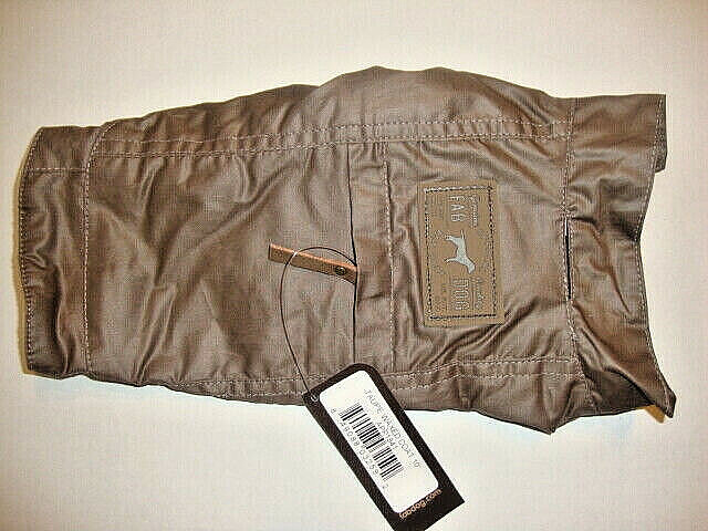 Fab Dog 10″ Waxed Dog Coat Taupe Fleece Lined-NEW