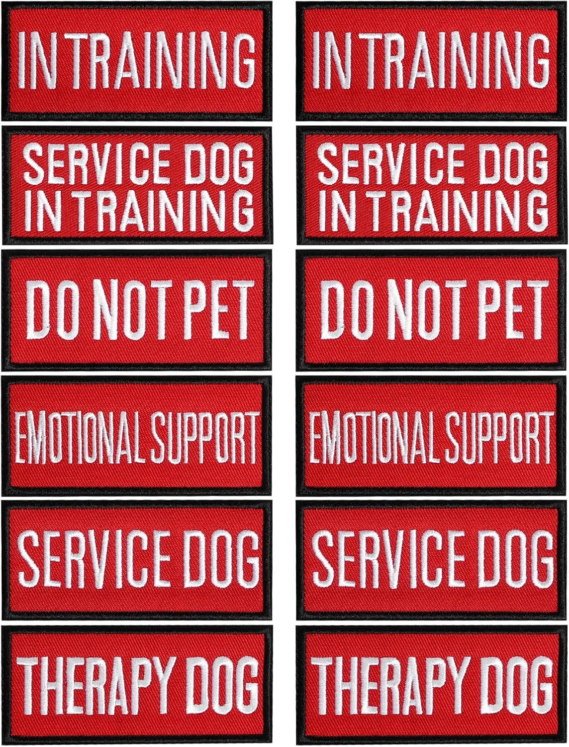 12 Pieces Removable Tactical Dog Harness Service Dog Vest Patches Do Not Pet in