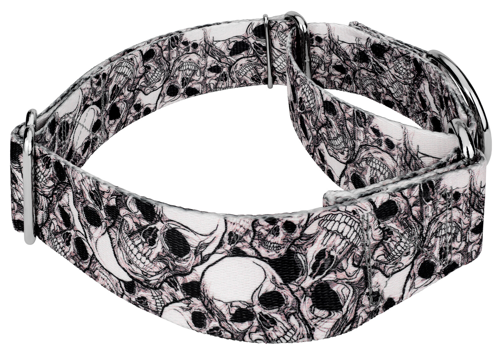 Country Brook Petz® 1 1/2 Inch Phantom Skulls Martingale Dog Collar