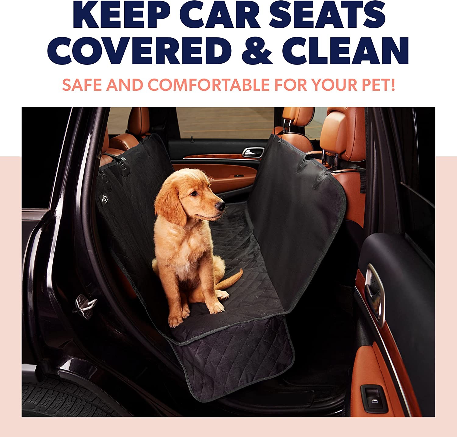 Dog Seat Cover Hammock Pet Seat Pad Back Car Truck w/Pet Seatbelt Waterproof