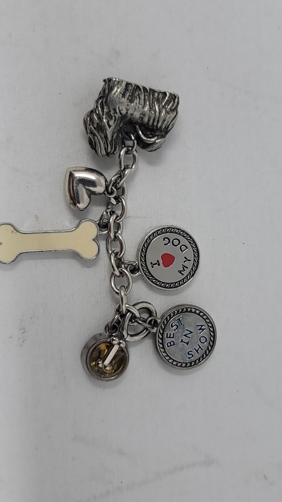 Dog Charm Key Chain, Bone, Best in Show, Dog Bowl Love My Dog Shih Tzu Preowned.