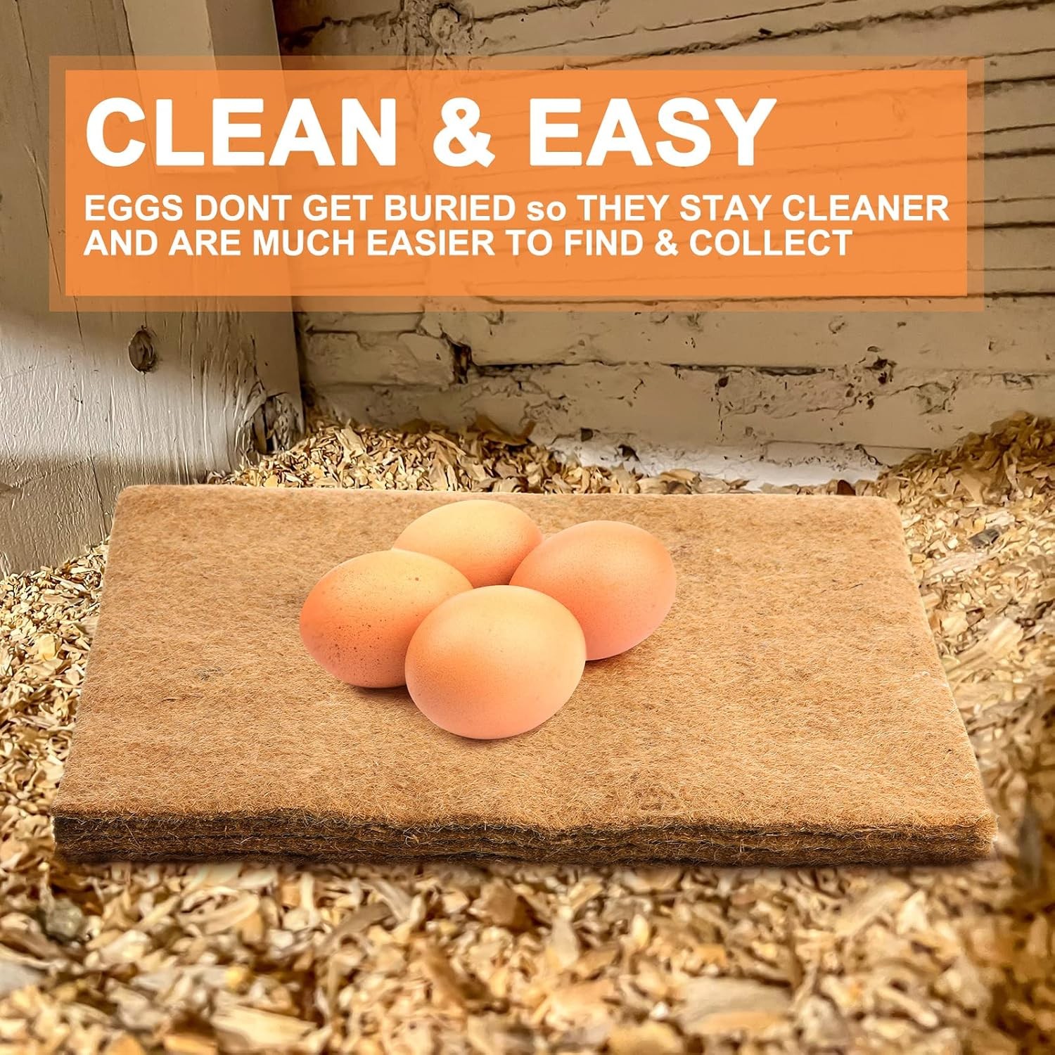 Aoriher 24 Pack Natural Hemp Chicken Nesting Pads as shown on the pictures