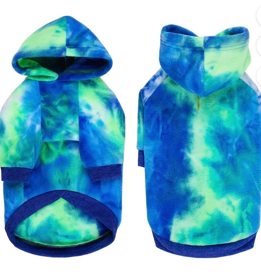 BT Bear Dog Hoodie, Tie-dyed Fashions Dogs Fleece Hoodies Pet Sweatshirt