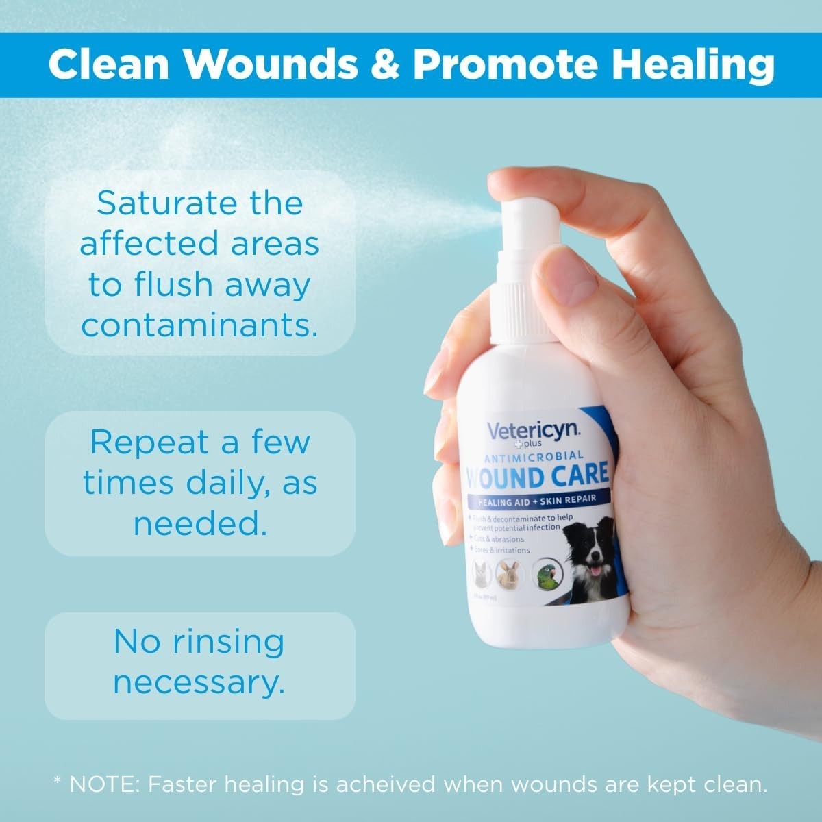 Plus Dog Wound Care Spray | Healing Aid and Skin Repair, Clean Wounds, Reliev…