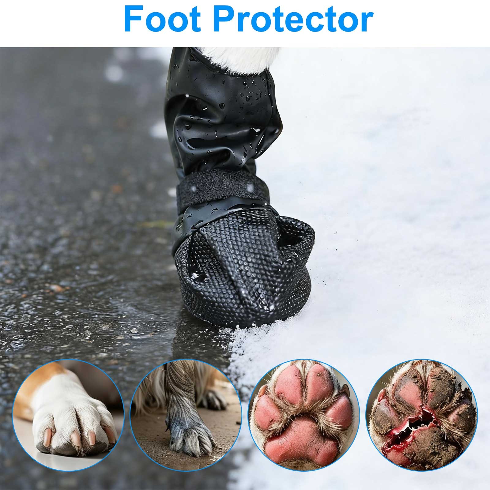 Adjustable Suspender Boots Waterproof Dog Shoes Anti-Slip Pet Paw Protector Rain